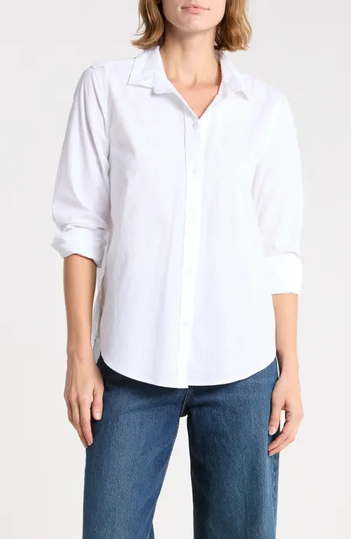 beachlunchlounge Bells Button-Up Shirt in White at Nordstrom, Size Large | Nordstrom