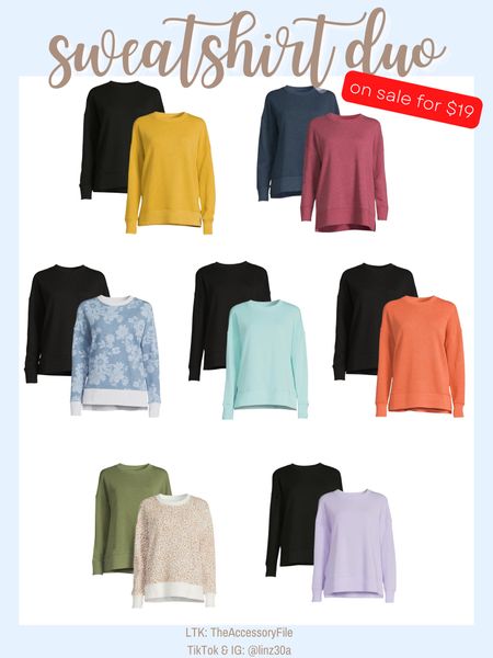 Sweatshirt duo on sale! 

I love these for comfort wear! I wear a small or a medium if I want it really oversized. It’s already a relaxed fit, so I don’t think you need to size up. 

Gifts for her, affordable gifts, pullover sweater, pullover sweatshirt, Walmart finds, Walmart fashion, Walmart style #blushpink #winterlooks #winteroutfits #winterstyle #winterfashion #wintertrends #shacket #jacket #sale #under50 #under100 #under40 #workwear #ootd #bohochic #bohodecor #bohofashion #bohemian #contemporarystyle #modern #bohohome #modernhome #homedecor #amazonfinds #nordstrom #bestofbeauty #beautymusthaves #beautyfavorites #goldjewelry #stackingrings #toryburch #comfystyle #easyfashion #vacationstyle #goldrings #goldnecklaces #fallinspo #lipliner #lipplumper #lipstick #lipgloss #makeup #blazers #primeday #StyleYouCanTrust #giftguide #LTKRefresh #LTKSale #springoutfits #fallfavorites #LTKbacktoschool #fallfashion #vacationdresses #resortfashion #summerfashion #summerstyle #rustichomedecor #liketkit #highheels #Itkhome #Itkgifts #Itkgiftguides #springtops #summertops #Itksalealert #LTKRefresh #fedorahats #bodycondresses #sweaterdresses #bodysuits #miniskirts #midiskirts #longskirts #minidresses #mididresses #shortskirts #shortdresses #maxiskirts #maxidresses #watches #backpacks #camis #croppedcamis #croppedtops #highwaistedshorts #goldjewelry #stackingrings #toryburch #comfystyle #easyfashion #vacationstyle #goldrings #goldnecklaces #fallinspo #lipliner #lipplumper #lipstick #lipgloss #makeup #blazers #highwaistedskirts #momjeans #momshorts #capris #overalls #overallshorts #distressesshorts #distressedjeans #whiteshorts #contemporary #leggings #blackleggings #bralettes #lacebralettes #clutches #crossbodybags #competition #beachbag #halloweendecor #totebag #luggage #carryon #blazers #airpodcase #iphonecase #hairaccessories #fragrance #candles #perfume #jewelry #earrings #studearrings #hoopearrings #simplestyle #aestheticstyle #designerdupes #luxurystyle #bohofall #strawbags #strawhats #kitchenfinds #amazonfavorites #bohodecor #aesthetics 


#LTKsalealert #LTKunder50 #LTKGiftGuide