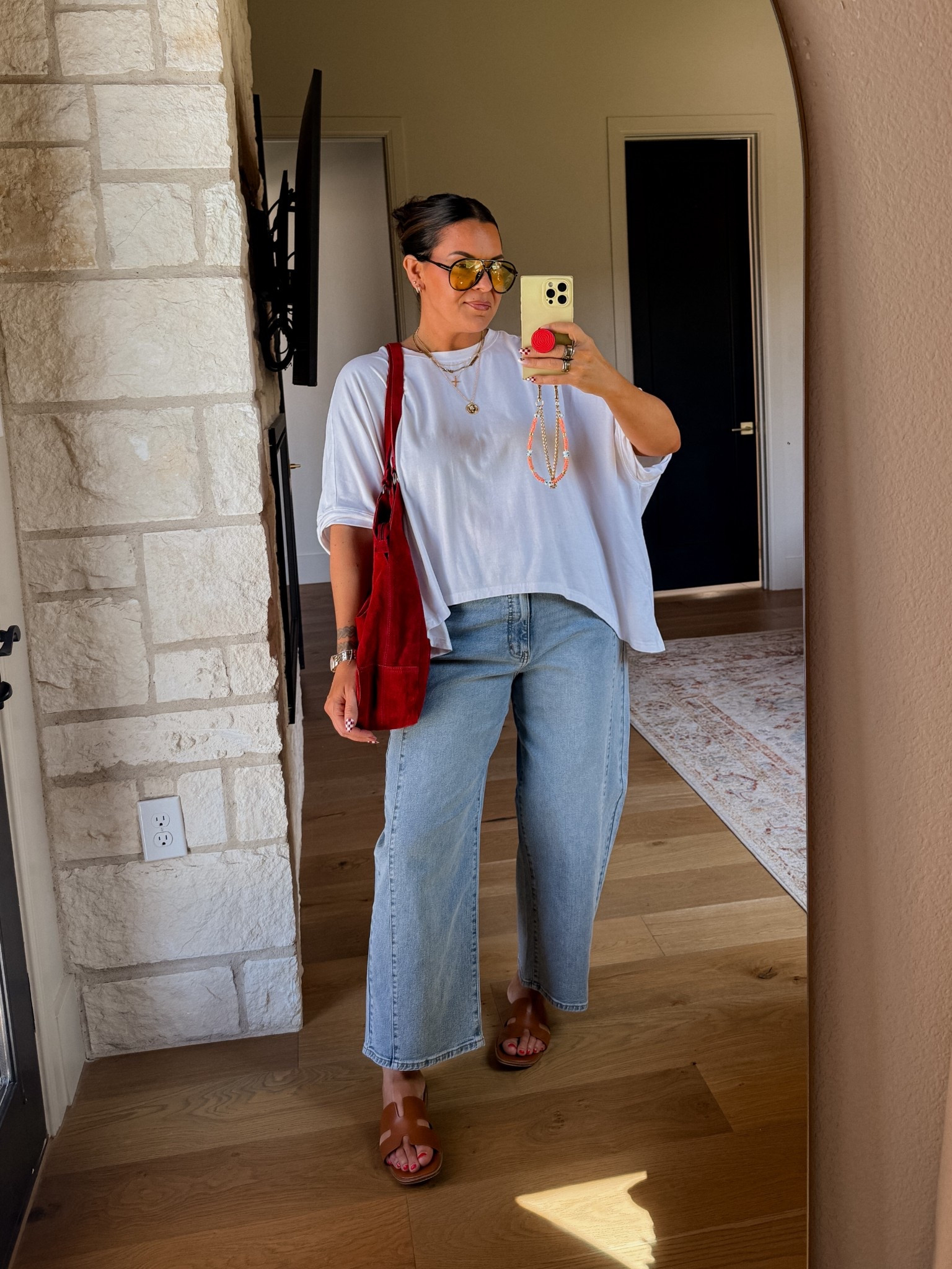 Simple but staple pieces. Barrel jeans + batwing tee. 
This tee is my fav!: XL (I have so many colors)
Jeans: I’ll link more of my favs 
Bag is free people


#LTKStyleTip #LTKMidsize #LTKFindsUnder50