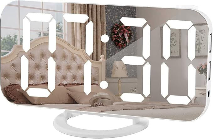 ICECUUL Digital Clock Large Display,Alarm Clock with Dual USB|Snooze Mode|Dimming Mode|Auto Adjus... | Amazon (US)