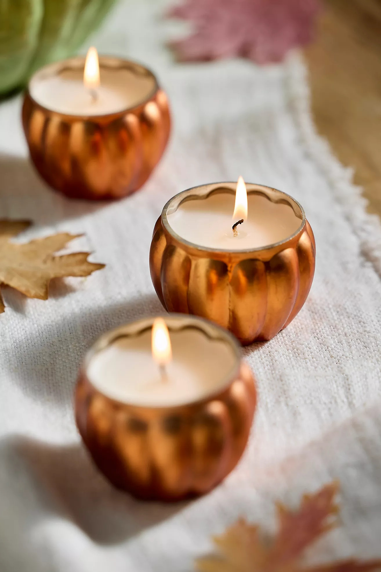 Mini Harvest Festival Pumpkin Candles, Set of 3 | Anthropologie (US)