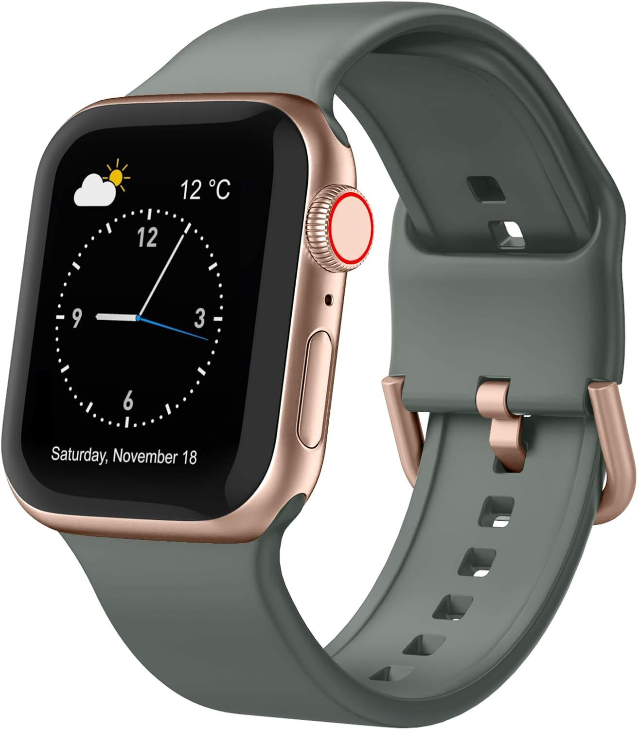 Sport Band Compatible with Apple Watch Bands 49mm 46mm 45mm 44mm 42mm 41mm 40mm 38mm, Soft Silicone Replacement Strap with Classic Clasp for iWatch Series 11 10 9 8 7 6 5 4 3 2 1 SE Ultra Women Men | Amazon (US)