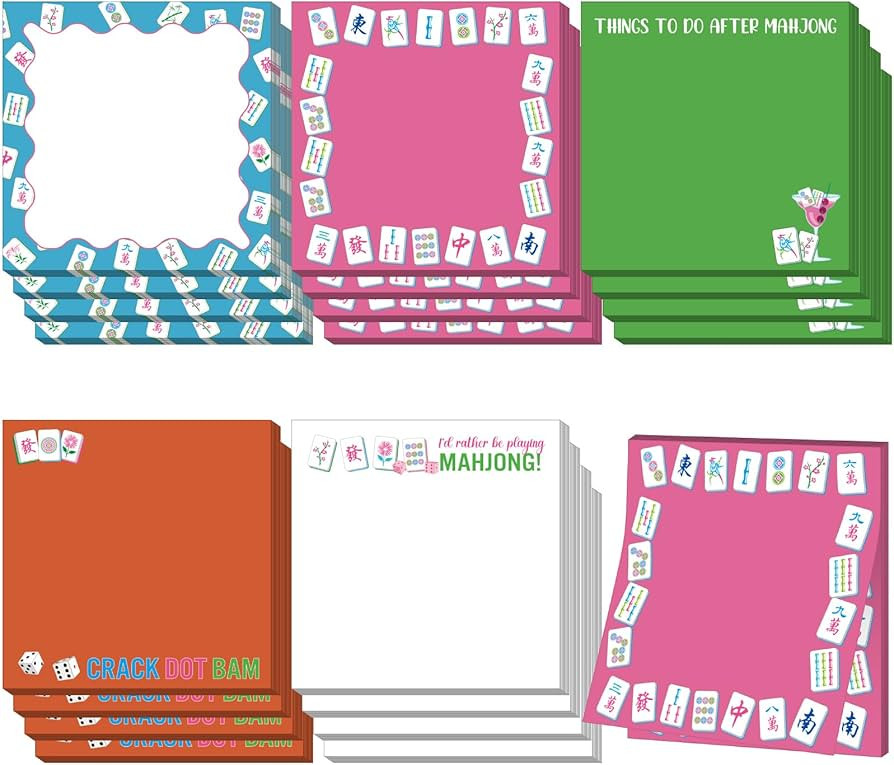 Gueevin 20 Pcs Mahjong Sticky Notes Gifts Self Adhesive Mah Jong Notepads Mahjong Lovers Gifts fo... | Amazon (US)