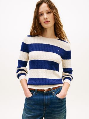 Rugby Stripe Cable Knit Sweater | Tommy Hilfiger | Tommy Hilfiger (US)