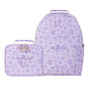 Gear-Up Pink Palm Puff Lavender Backpack and Lunch Box Bundle, Set of 2 | Pottery Barn Teen