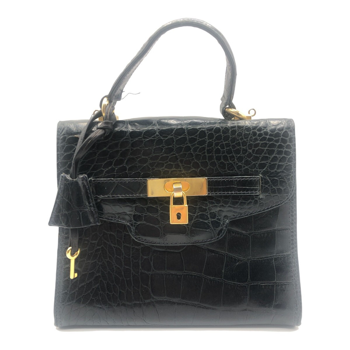 Vintage Saks 5th Avenue Italian Medium Dark Navy Embossed Leather Purse Italy | eBay US