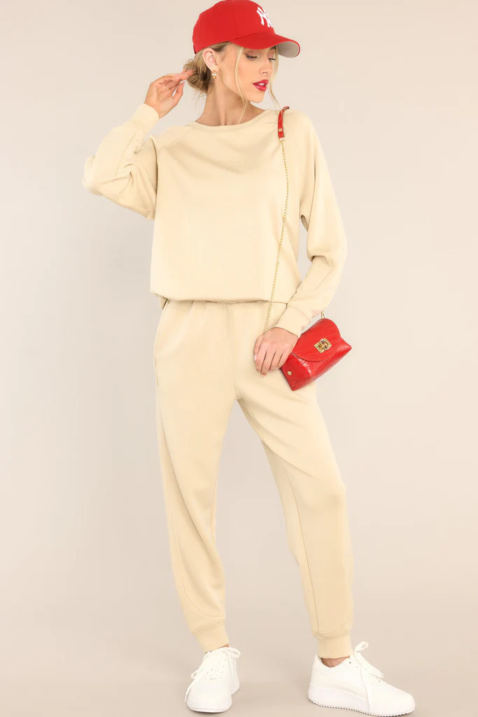 Original Squad Natural Beige Pullover Sweatshirt | Red Dress 