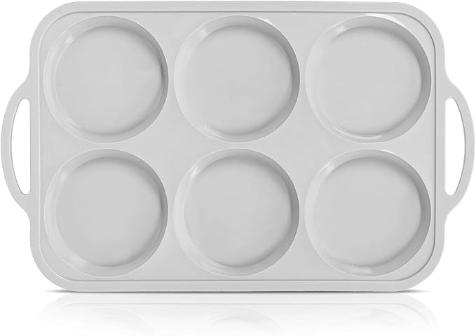 4 Inch Jumbo Silicone Muffin Top Pan with Metal Frame, Non Stick Silicon Egg Mold for Oven, Large... | Amazon (US)