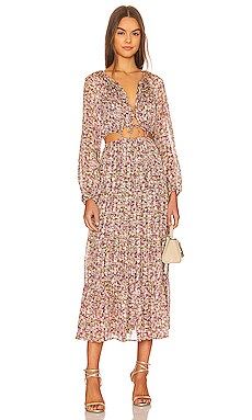 ASTR the Label Freya Midi Dress in Pink & Brown Floral from Revolve.com | Revolve Clothing (Global)
