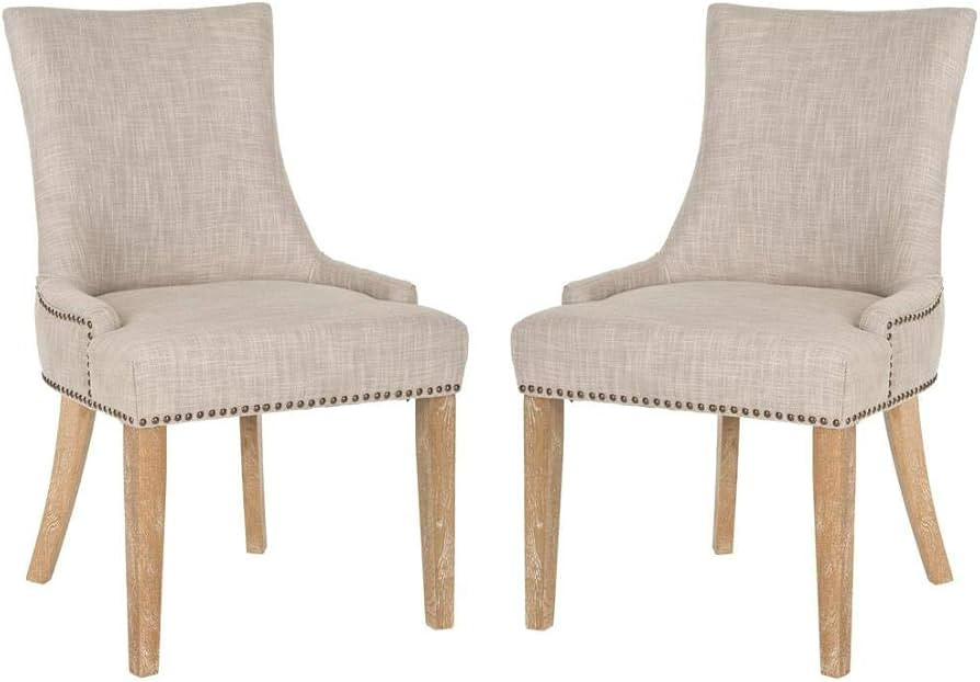 Safavieh Mercer Collection Lester Dining Chairs, Grey, Set of 2 | Amazon (US)