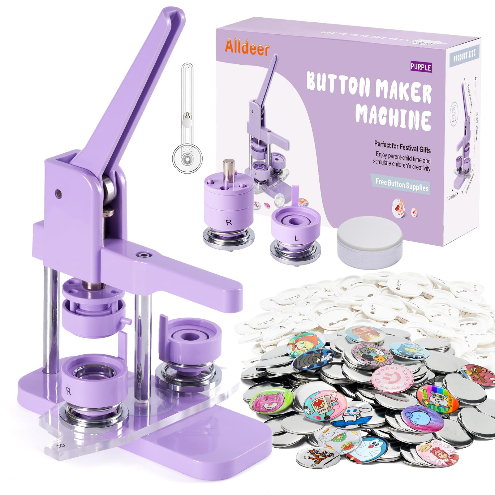 Button-Maker-Machine Kit 32mm /1.25 inch, Button Press Machine 32mm, Easy-to-use Rotate Models, P... | Amazon (US)