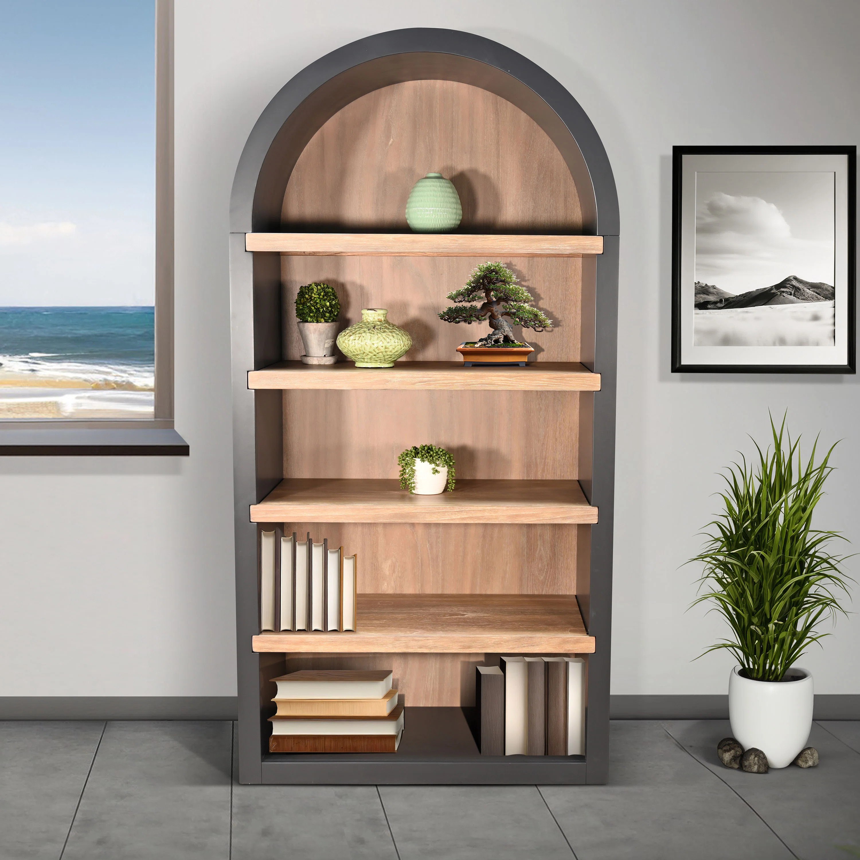 Hokku Designs Fason Arched Wooden Bookcase & Reviews | Wayfair | Wayfair North America