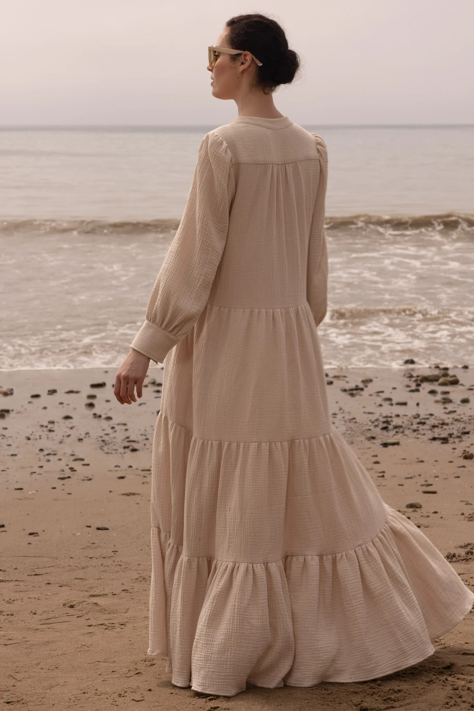 Ibiza Dress - Dun Gauze | Heidi Merrick