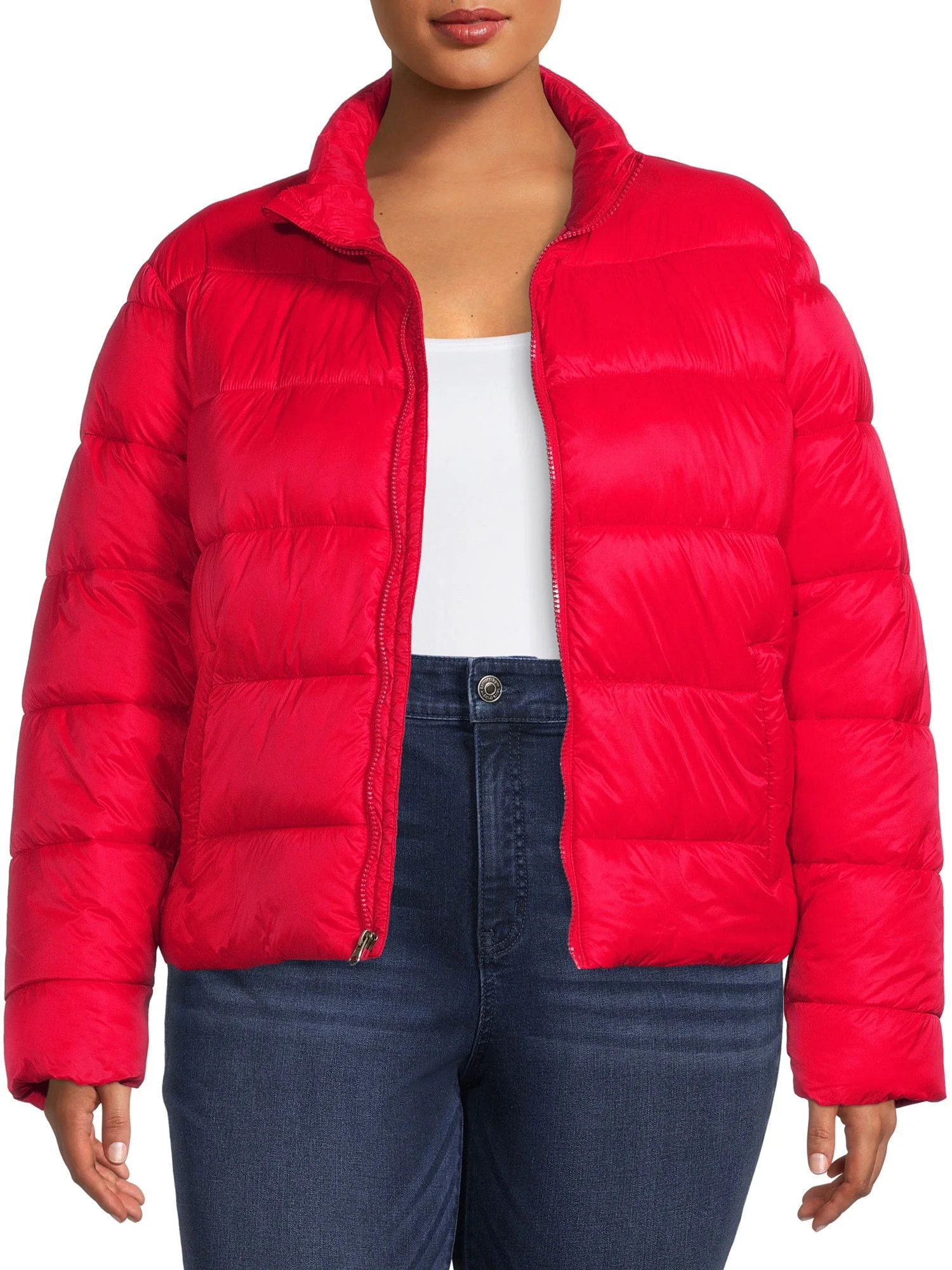 Time and Tru Women's and Plus Puffer Jacket - Walmart.com | Walmart (US)