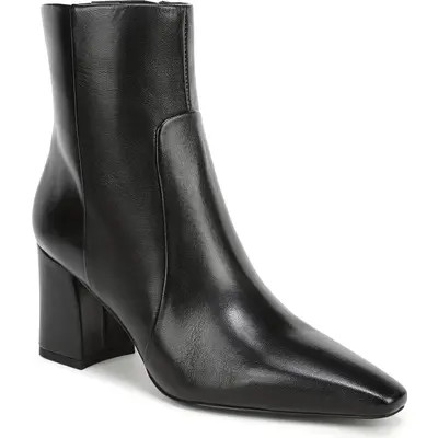 Sam Edelman Scottie Block Heel Bootie in Black Leather at Nordstrom, Size 7 | Nordstrom