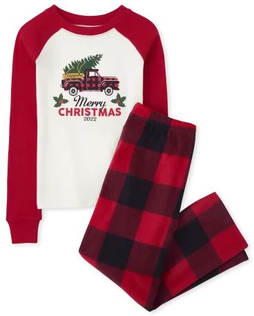 Matching Family Pajamas - O Christmas Tree 2022 Plaid Collection | The Children's Place