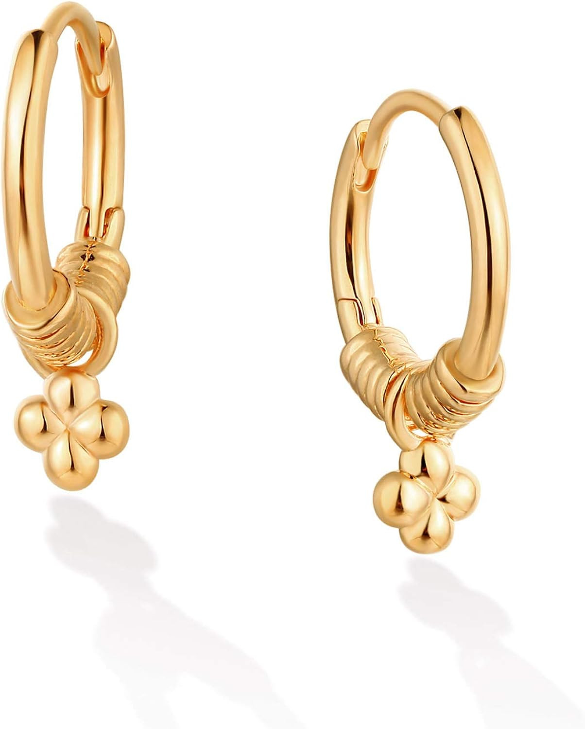 VACRONA Gold Cuff Earrings Huggie Earrings for Women 14k Gold Plated Small Huggie Hoop Earrings | Amazon (US)