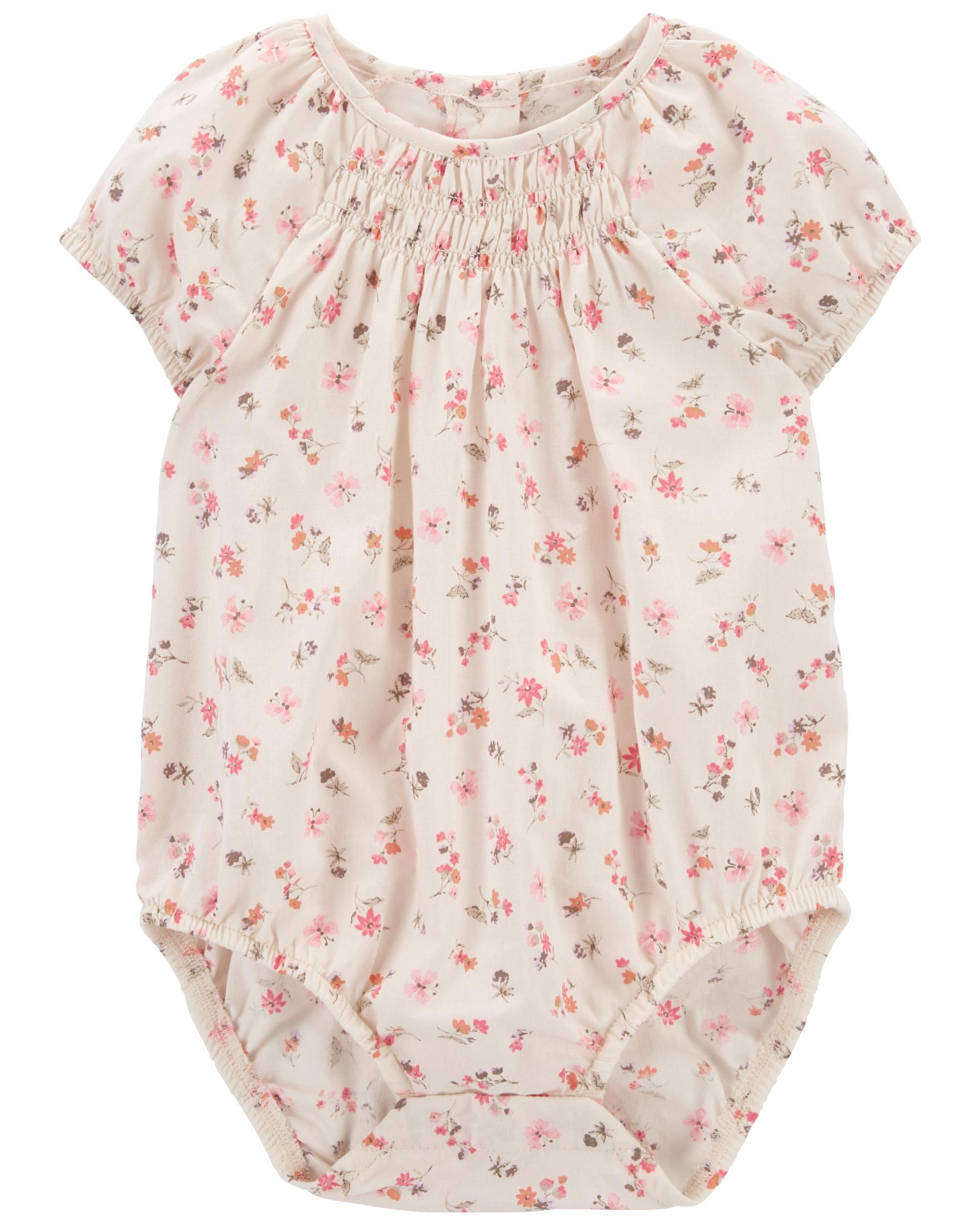 Baby Floral Print Smocked Bodysuit | Carter's