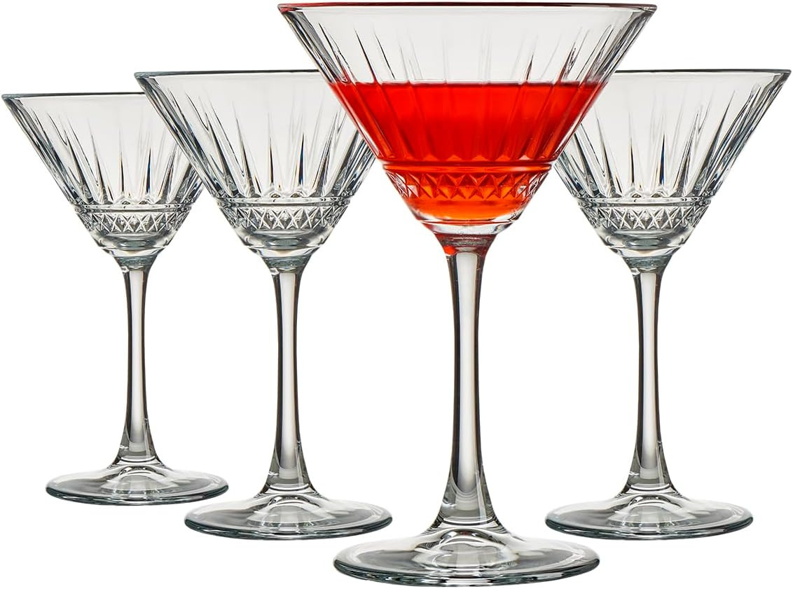 Pasabahce Vintage Martini Glasses Set of 4, Cocktail Cups 7.5 Oz, Vintage Stemmed Coupe Glasses,E... | Amazon (US)