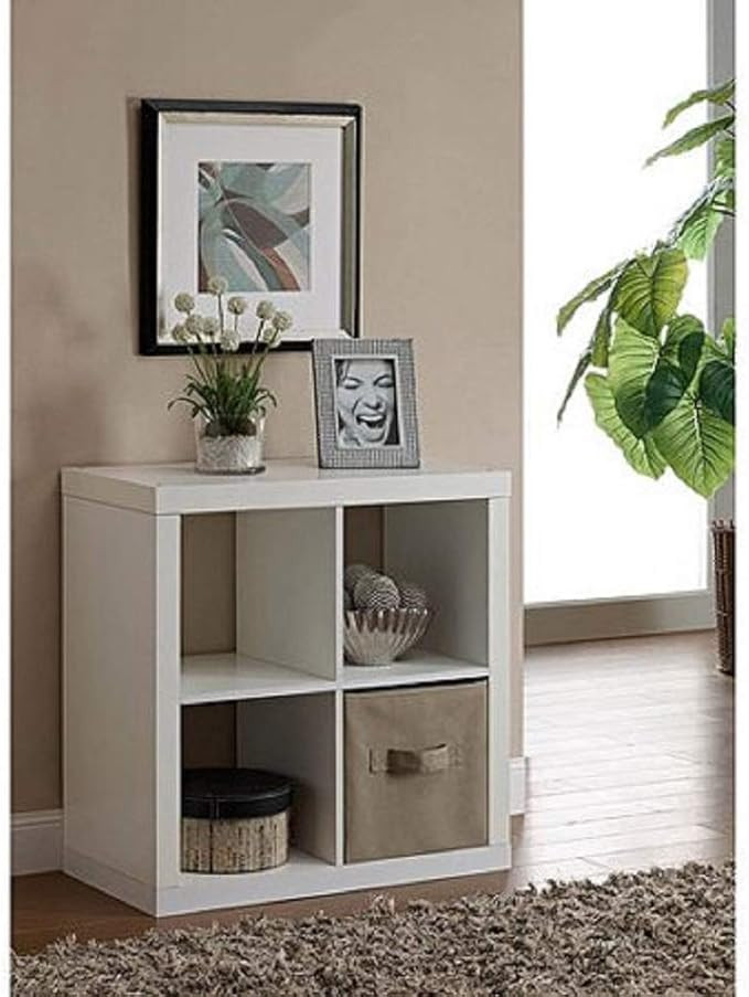 Better Homes and Gardens Bookshelf Square Storage Cabinet 4-Cube Organizer White | Amazon (US)