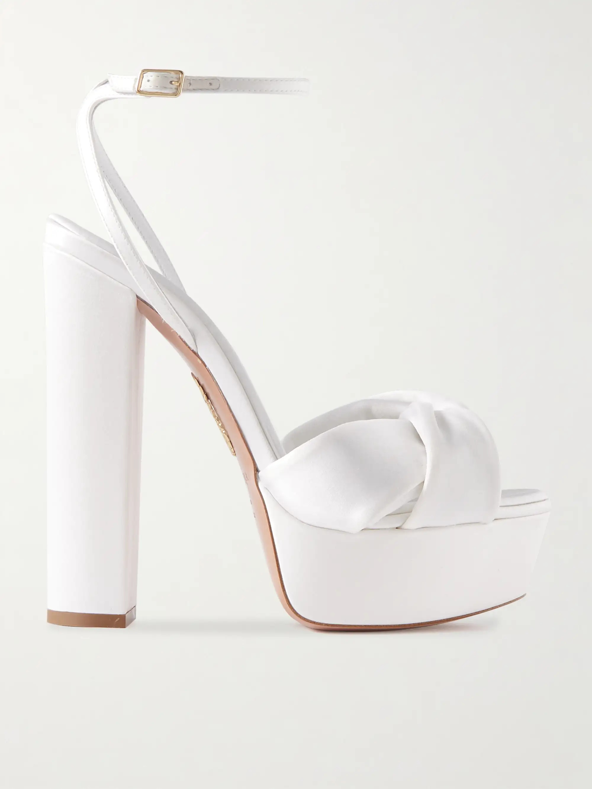 Olie Plateau 140 knotted satin platform sandals | NET-A-PORTER (UK & EU)