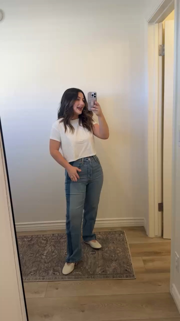 Love these tees!! So soft and perfect boxy fit and length! 

Size small in tee, size 27 in jeans (5'0" 140lbs) 

Petite friendly outfit, Casual everyday outfit


#LTKootd #LTKPetite #LTKSaleAlert