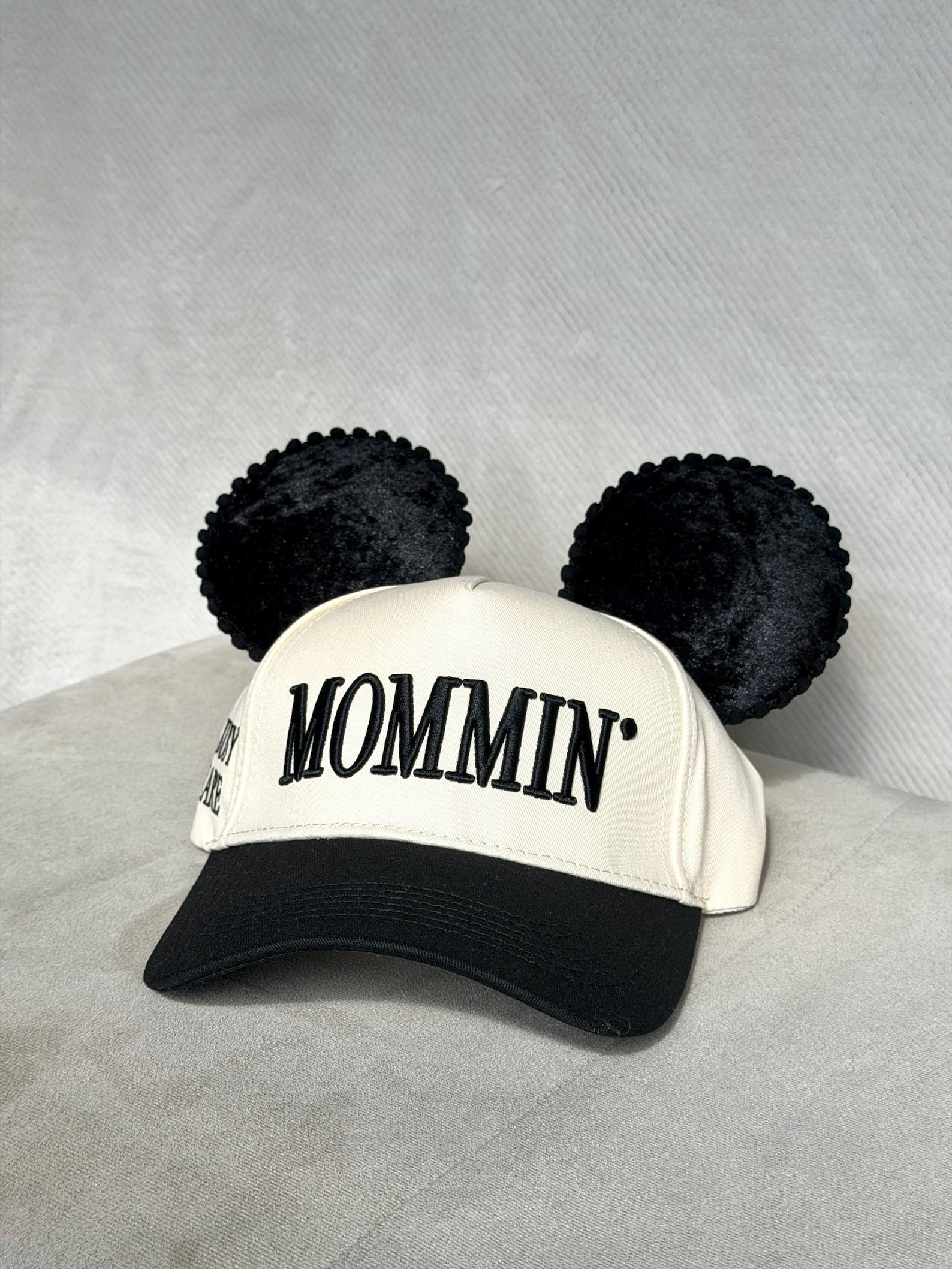 Mommin’ Mickey Ear Baseball Cap | Disney Mom Hat Black Ears | Too Busy To Care | Disney Park Mo... | Etsy (Global)