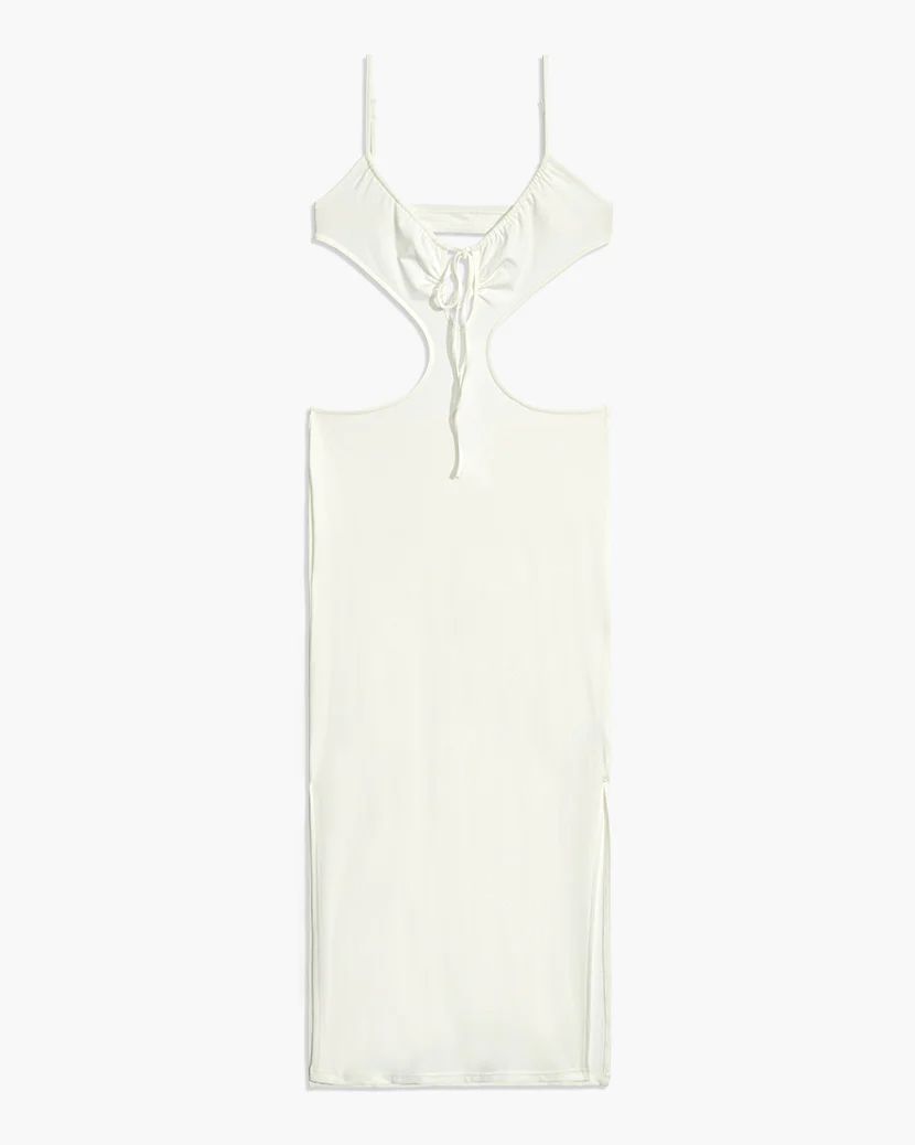 Ruched Jersey Knit Cut Out Maxi Dress - XS Off White | We Wore What