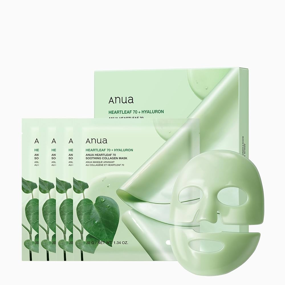 ANUA Heartleaf 70 Soothing Collagen Mask, Overnight Face Mask for Glass Skin, hyaluronic acid, Co... | Amazon (US)