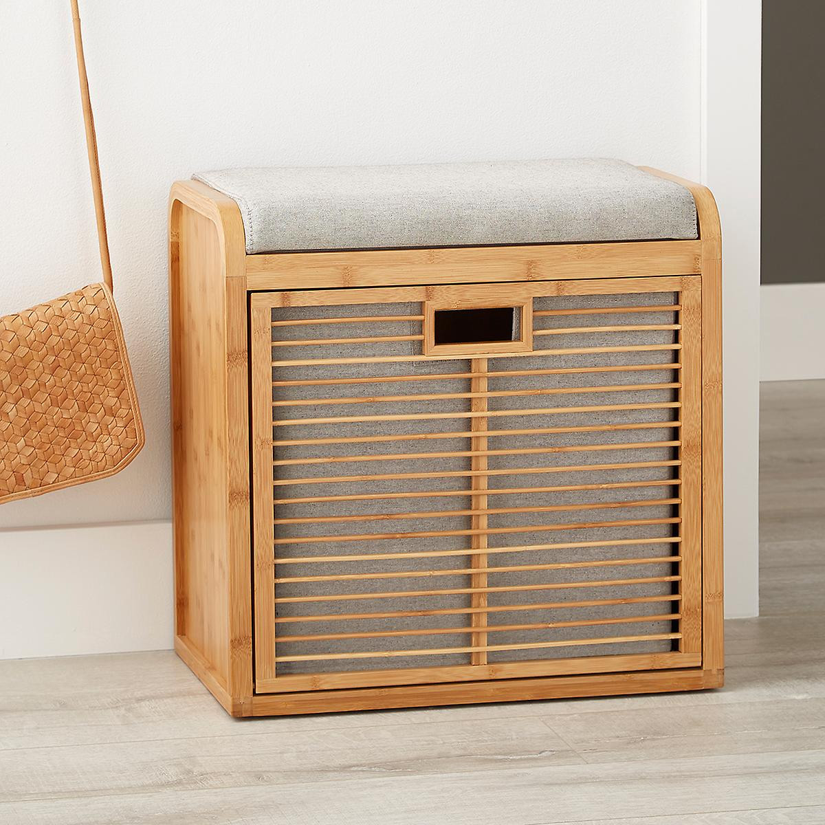 Lotus Bamboo Storage Bench | The Container Store