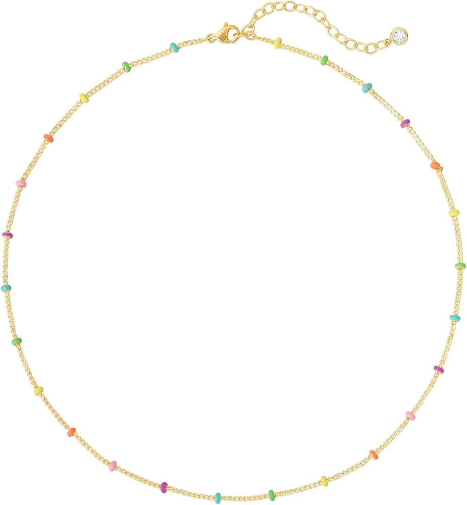 BENEIGE Gold Choker Necklaces for Women 14K Gold Plated Simple Chain Choker Necklace | Amazon (US)