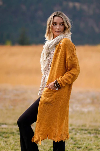 Rosie Sweater Duster - Mustard | Three Bird Nest
