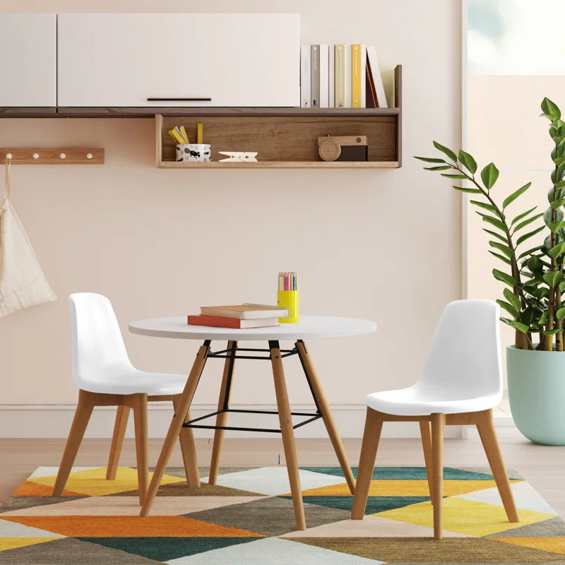 Adalwen Kids 3 Piece Round Play / Activity Table and Chair Set | Wayfair North America