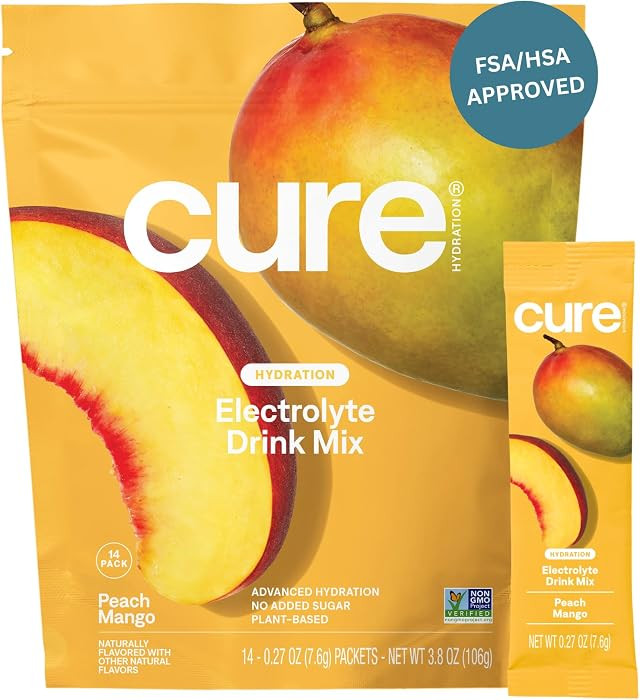 Cure Hydration | Plant-Based Electrolyte Drink Mix | No Added Sugar | Dehydration Relief Powder M... | Amazon (US)