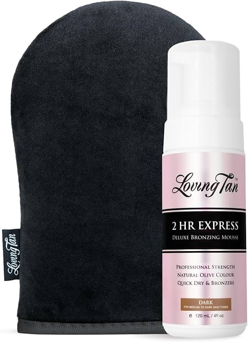 Loving Tan 2 HR Express Mousse, Dark + Mitt- Streak Free, Natural looking, Professional Strength ... | Amazon (US)