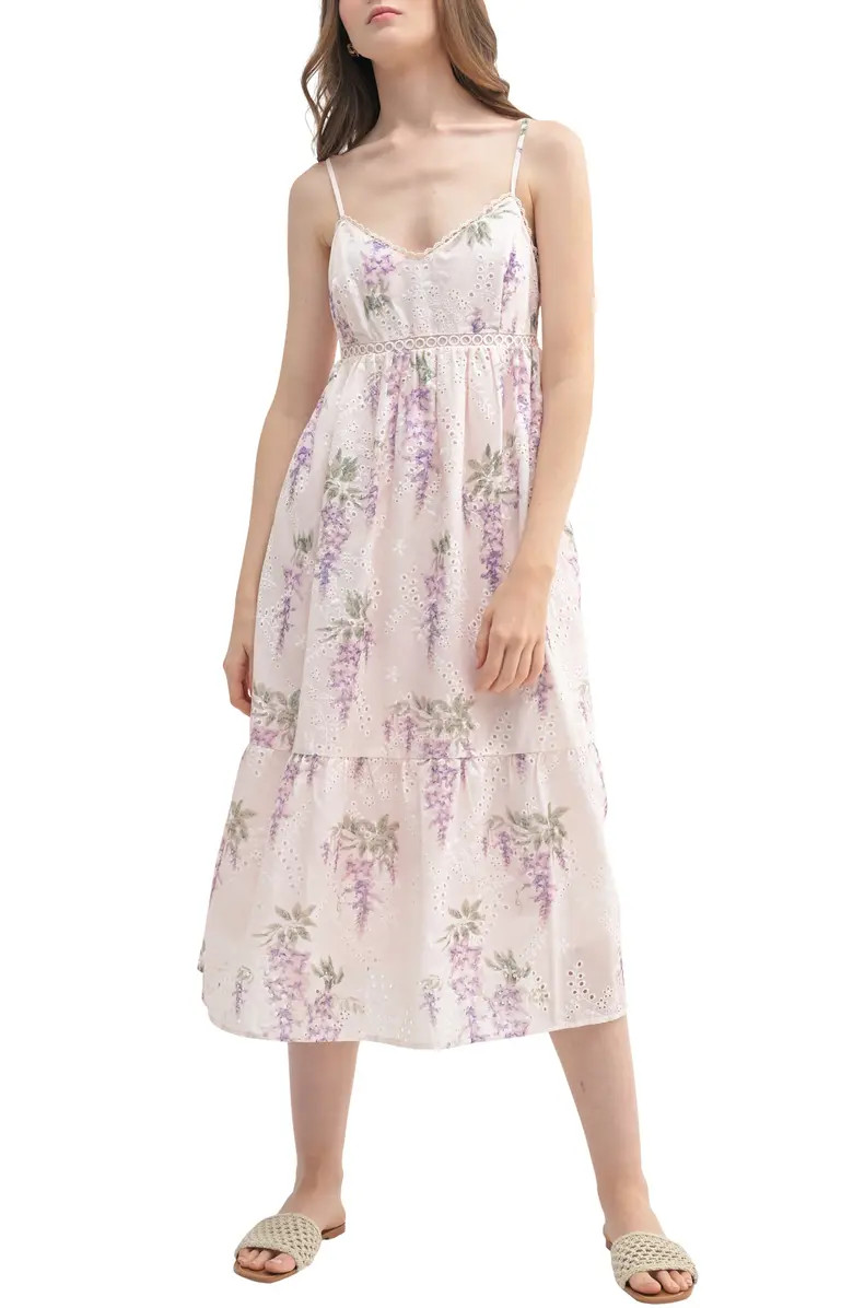 Floral Eyelet Midi Dress | Nordstrom
