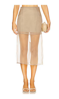 L'Academie by Marianna Blaire Midi Skirt in Taupe from Revolve.com | Revolve Clothing (Global)