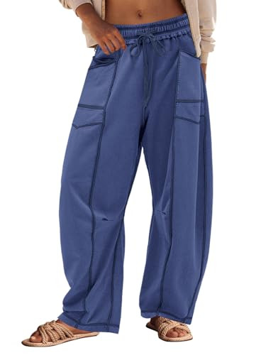 Panadila Womens Barrel Pants Drawstring Wide Leg Sweatpants Baggy Summer Lounge Pants Casual Beac... | Amazon (US)