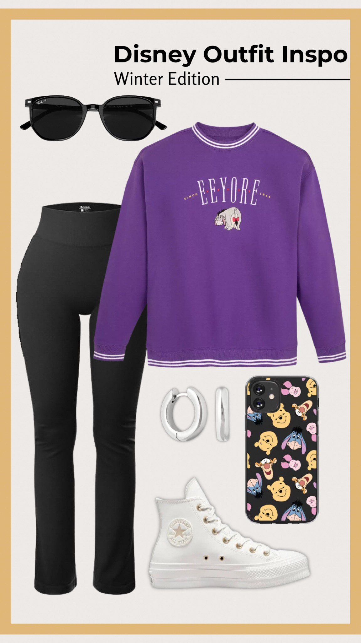 Cozy Disney vibes for winter days! 💜 This purple Eeyore pullover paired with leggings is the perfect mix of cute and comfy for moms on the go. Effortless style with a touch of magic! ❄️✨ #DisneyOutfitInspo #MomStyle #CozyAndCute

#LTKFamily #LTKTravel #LTKSeasonal