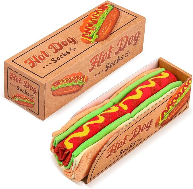 AGRIMONY Funny Food Taco Hot Dog Socks Box - Food Socks Birthday Gifts for Men Women Teen Boys St... | Amazon (US)