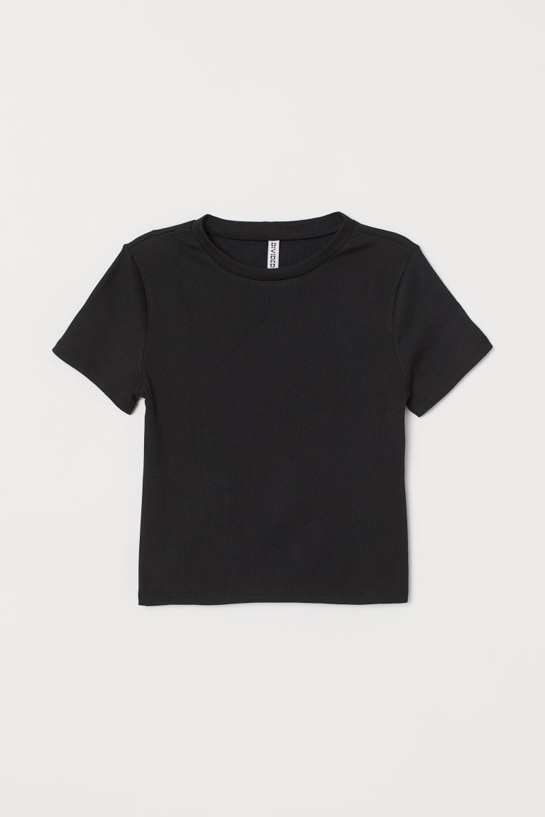 H & M - Rib-knit Top - Black | H&M (US + CA)