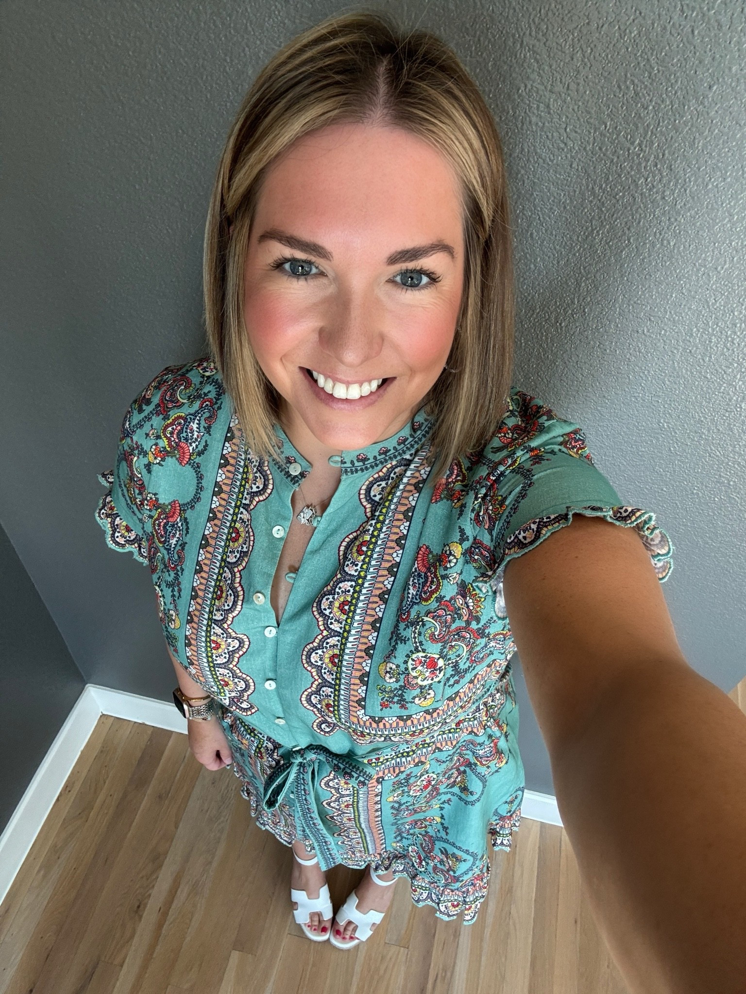 It’s clearly still summer here and I went to celebrate my dear friend at her bridal shower this weekend. I’ve had this dress hanging in my closet and it was perfect for the occasion. The colors and print are just so unique. I paired it with my favorite wedges because they are so comfortable and easy to stand for hours in.

#LTKootd #LTKMidsize #LTKdayinmylife