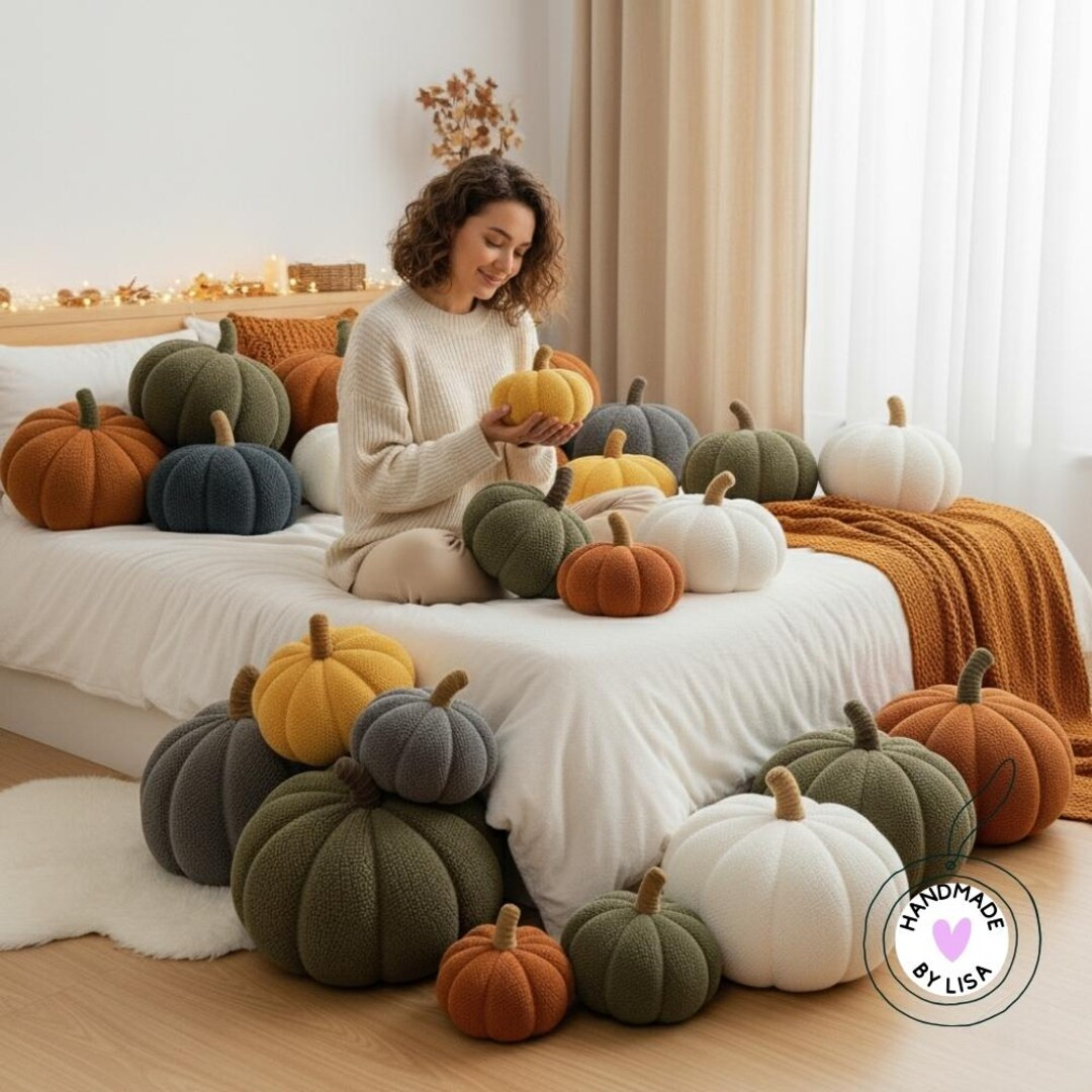 Halloween Pumpkin Pillow, Cozy & Chic Fall Decor, Elegant Autumn Cushion for Sofa, Living Room or... | Etsy (US)