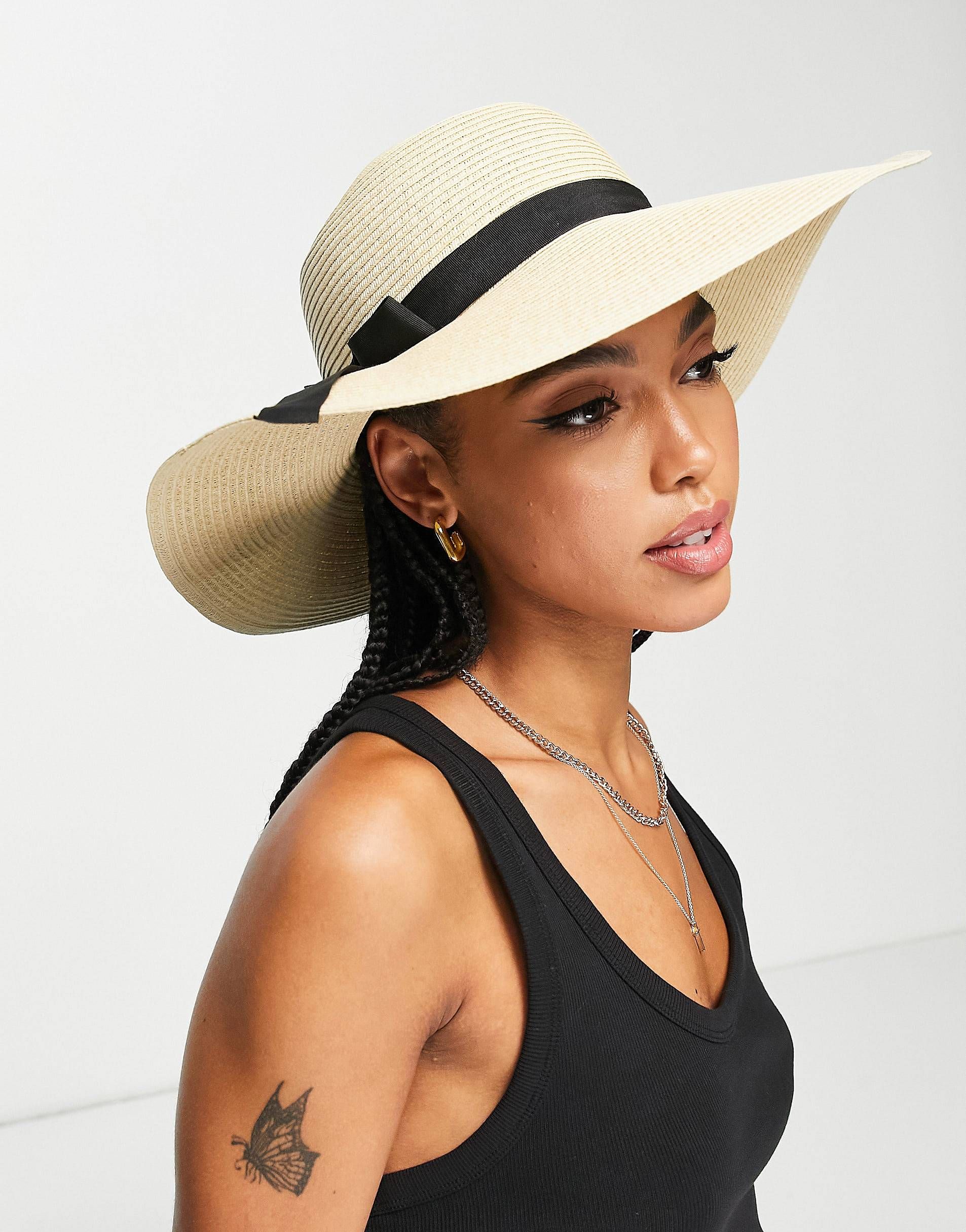 French Connection straw wide brim sun hat in natural | ASOS (Global)