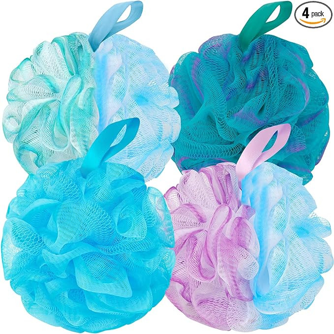 BCKENEY Bath Loofah Shower Sponge Body Back Scrubber Soft Mesh Shower Puffs Exfoliating Loofa for... | Amazon (US)