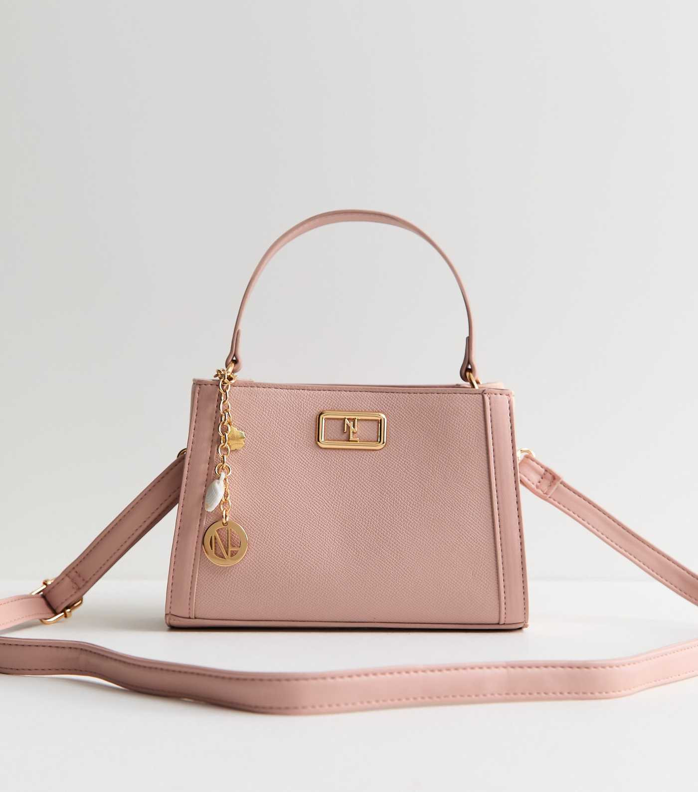 Light Pink Faux Leather Charm Crossbody Bag | New Look | New Look (UK)