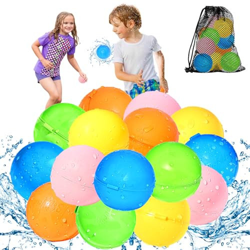 SOPPYCID 15PCS Reusable Water Balloons Quick Fill for Kids, Refillable Magnetic Water Balloons for Pool & Beach, Water Ball Toys for Summer Outdoor Games Outside Activities | Amazon (US)