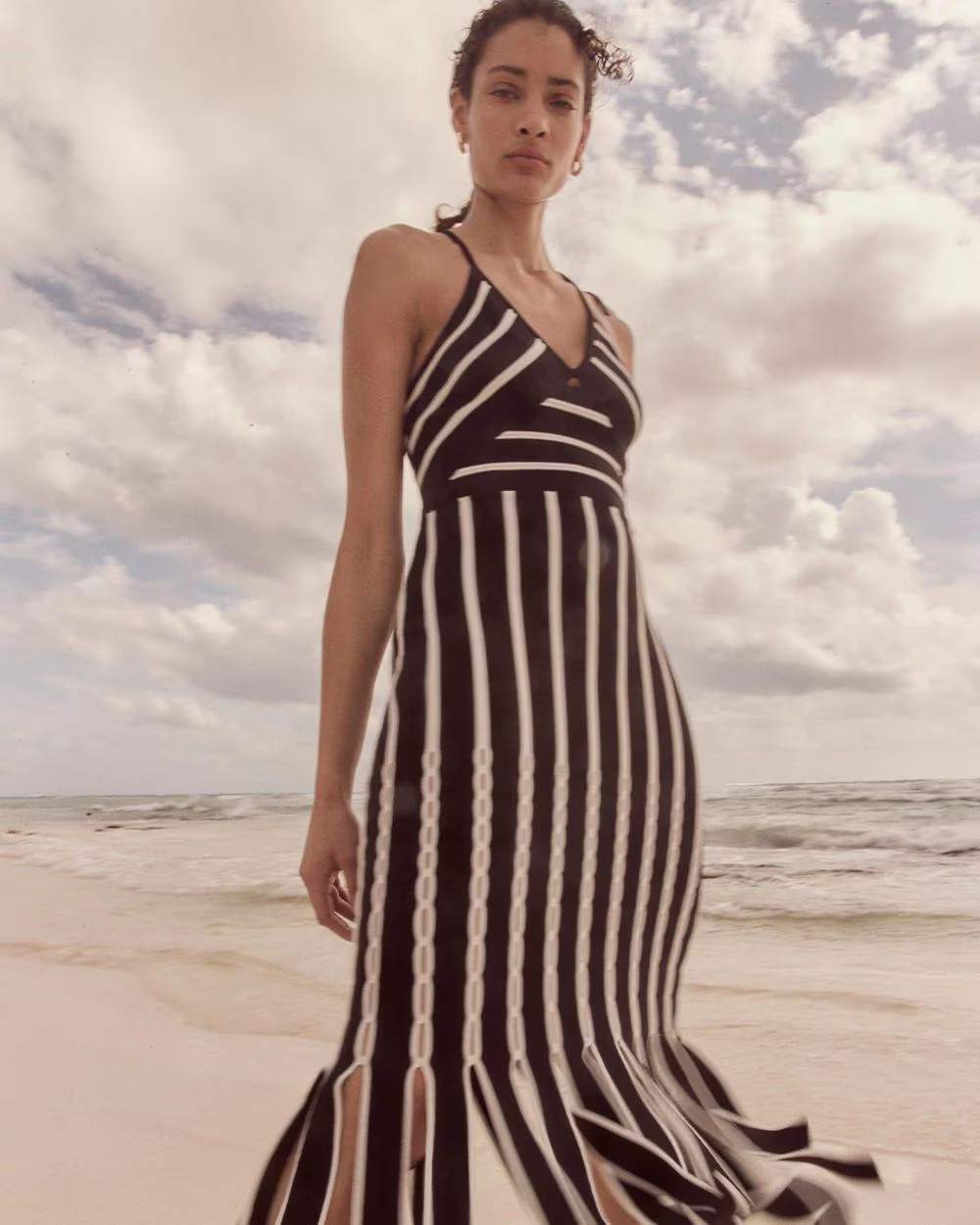 Halter Sweater Dress with Fringe | White House Black Market