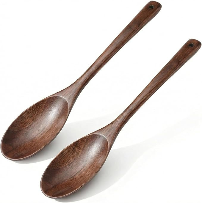 12 Inch Wooden Cooking Spoons, Extra Long Handle Wooden Spoon, Large Wood Spoon for Cooking Servi... | Amazon (US)