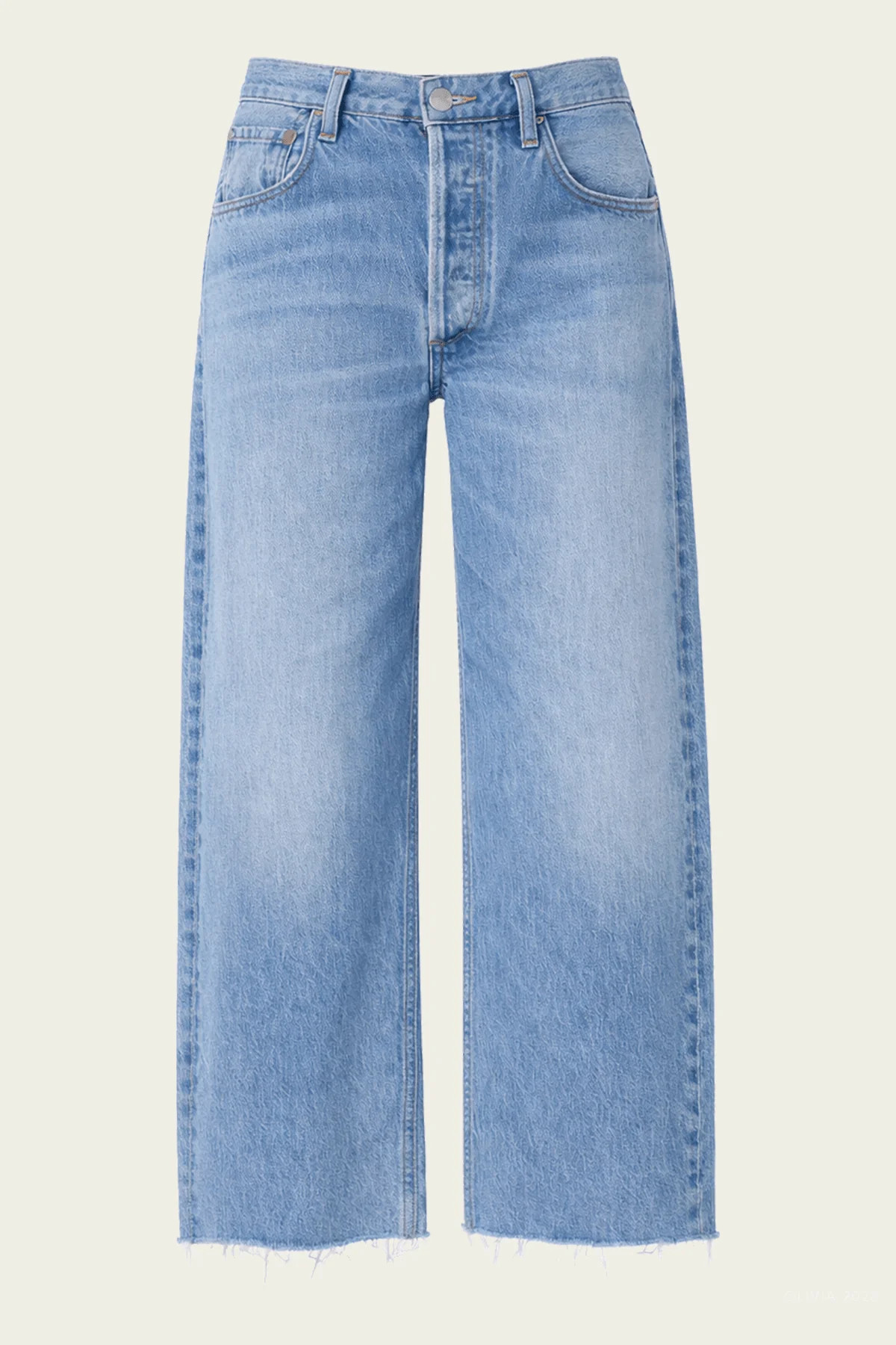Ayla Raw Hem Crop in Honour - Blue 25 | Shop Olivia